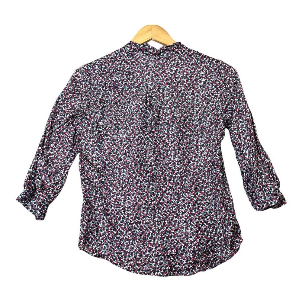 Paul Smith Women Blouse Black Floral Tunic Top 100% silk Bow Tie Size 40 EUC - Picture 2 of 12